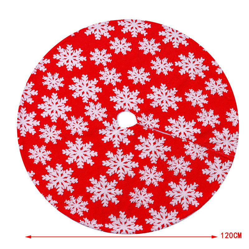 YICKYUE  -  Creative Christmas Jacquard Snowflake Tree Skirt Decoration Plush Christmas Tree Bottom Apron Holiday Party Decoration Supplies