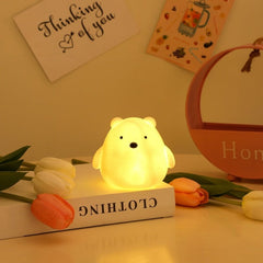 W&G Kawaii Night Light Cartoon Creative Night Light Unplugged Bunny Decoration Bedroom Bedside Lamp Desk Lamp Home Decoration