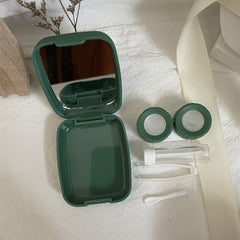 Pure Color Frosted Contact Lens Case Female Compact and Simple Portable Color Contact Lenses Myopia Companion Box Storage Box