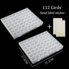 28/56/224 Slot Transparent Plastic Storage Box Diamond Painting Accessories Tool Nail Art Rhinestone Bead Storage Box