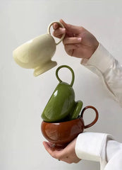 YICKYUE  -  Vintage Aladdin Ceramic Mug for Latte Coffee Couple Pair Cup with Handle, Household Kitchen Beverage Drinkware Set