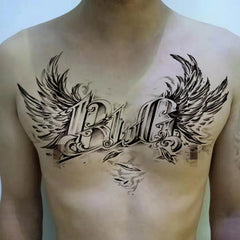 YICKYUE  -  Wings Skull Cross Tattoo Sticker Men and Women Back Chest Waterproof Flower Lion Body Art Fake Tattoo Cool Tattoo Sticker