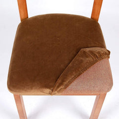 1/2/4/6Pcs Velvet Stretch Chair Seat Cover Spandex Elastic Seat Covers For Dining Room Chairs Home Simple Seat Covers For Chairs