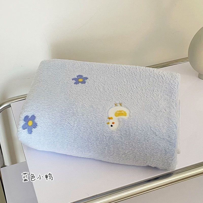 YICKYUE  -  Ins Floral Plush Throw Blanket For Girls Cartoon Duck Soft Flannel Blanket Throw Sofa Bed Cover Sheet Decor Home Textiles