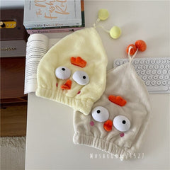 Cartoon Creative Funny Chick Dry Hair Cap Cute Quick-drying Absorbent Shower Cap Towel To Wipe Hair