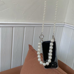 ins Big Pearl Bracelet Chain Necklace Soft Phone Case For iphone 13 12 Pro Max 11 ProMax 6 6S 7 8 Plus X XR XS SE S21 FE Cover