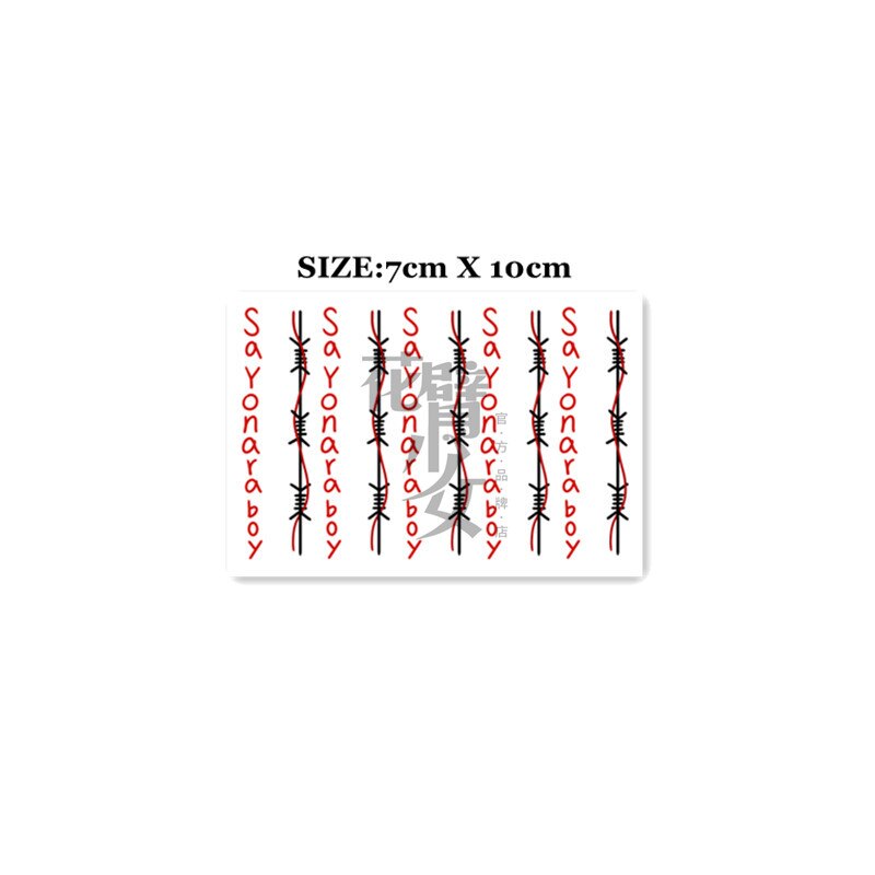 Waterproof Temporary Tattoo Sticker Red English Alphabet Rope Tattoo Flash Tattoo Finger Female
