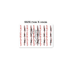 Waterproof Temporary Tattoo Sticker Red English Alphabet Rope Tattoo Flash Tattoo Finger Female