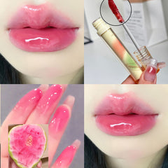 Yickyue Mirror Water Lipstick Jelly Tinted Lip Balm Moisturizing Waterproof Long Lasting Lip Gloss Lip Fade Lip Wrinkles Korean Cosmetic