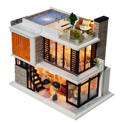 DIY Doll House Wooden Doll Houses Miniature Dollhouse Furniture Swimming Pool Kit Building villa Toy for children Christmas Gift