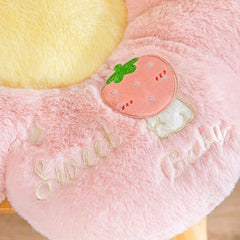 Ins Plush Pillow Bay Window Cute Flower Shaped Pillows Seat Cushions Fruit Printed Cushion Bed For Sofa Bedroom Decorative Mat