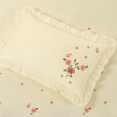 Cilected 100% Cotton White Embroidered Pillowcase Ins Princess Style Lotus Leaf Lace Pillow Core Cover Cushion Cover Decoration