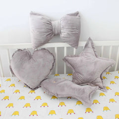 Yickyue Bow Pillows Sofa Cushion Removable Washable INS Short Plush Baby Bed Room and Home Sweet Gift Decoration Pillow Birthday Cojines