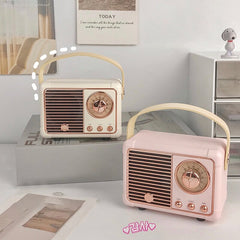 Yickyue Retro Desk Bluetooth Speaker Sound Stereo Wireless USB Charging Music Player Portable Travel Music Player Desktop Decoration