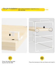 Simple Bookshelf and Storage Shelf Office Desk Surface Panel Storage Rack Small Multi-Layer Iron Desk Organizer Bookcase