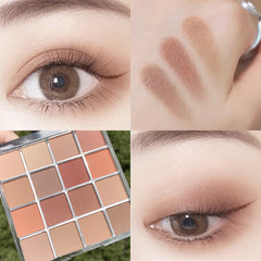 Yickyue 16 Colors Shimmer Matte Eyeshadow Palette Waterproof Glitter Eyeshadow Powder Long Lasting Makeup Pigment Pallete Cosmetic