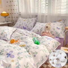 Yickyue 100% High Quality Cotton Bedding Set 3pcs 1 Duvet Cover 2 Pillowcases, 16 Sizes,Customizable