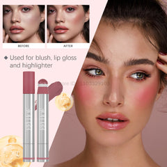 YICKYUE  -  Liquid Blush Cheek Tint Matte Blusher Moisturizing High Pigment Natural Long Lasting Face Highlighter Multi-purpose Stick Makeup
