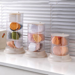 YICKYUE  -  Rotating Storage Box Jewelry Hair Clip Organizer Case Transparent Sundries Storages Boxes Cosmetics Make Up Storage Cases