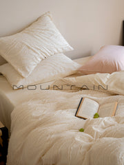 YICKYUE  -  ins three-dimensional cut flower washed cotton four-piece set simple light luxury fresh pure cotton quilt