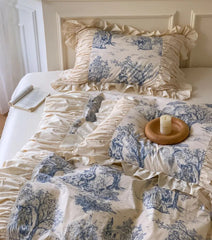 Yickyue -  fairyfair blue landscape bedding set,full queen king european cotton home textile bedspread pillow case duvet cover