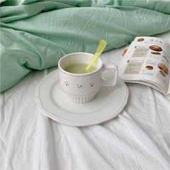 Korean cherry handle Mug lovely girl coffee cup Nordic milk breakfast ceramic cup personality water cup