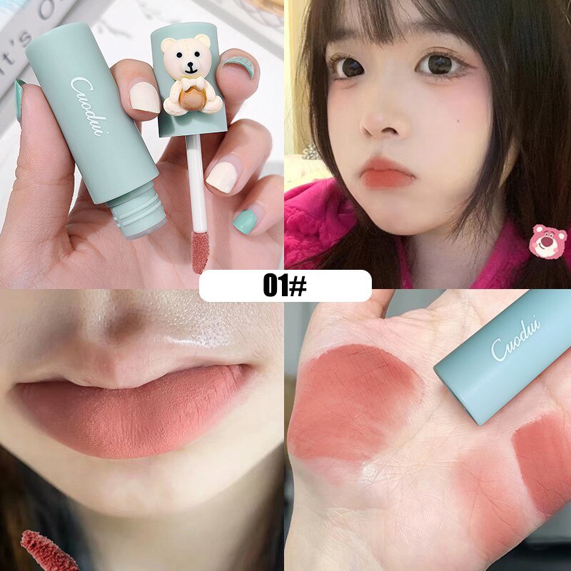 Yickyue 4 Colors Velvet Matte Lip Gloss Nude Pink Blush Liquid Lipsticks Makeup Waterproof Long Lasting Color Rendering Lips Cosmetics