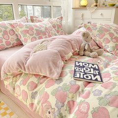 Winter Warm Soft Double Side Plush Duvet Cover Magic Velvet Thick  Bed Blanket Cover Funny Cartoon Print Comforter Quilt Cover