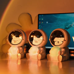 NEW Creative Galaxy Guardian LED Night Light Cute Pet Moon Spaceman Lamps Astronaut Bedroom Decorative Baby Kids Toys Gift