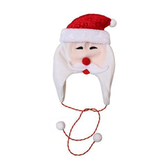 Christmas Adult Children Hat Kids Flannel Fabric Long Shoelace Cartoon Snowman Elk Cap Santa Hat Christmas Thick Fur Hat