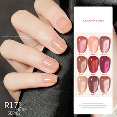 Yickyue 10ml Jelly Transparent Nude Color Nail Gel Polish Semi Permanent Nude Pink Varnish Soak Off UV LED Nail Art Gel Ice Transparent