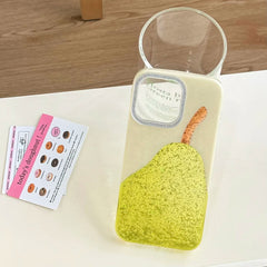 Fashion Cute Pear Glitter Bling Phone Case for iPhone 15 16 14 13 17 Pro Max Diamond Clear Luxury Transparent Cover Women Girl