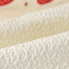 Frout Embroidered Strawberry White Sofa Cushion Pink Sweet Girlish Cotton Sofa Cape Home Lace Flower Couch Cushion Full Size Mat