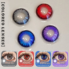 YICKYUE    Ash Blue Colored Contact Lenses  1Pair Yearly Butterfly Violet Natural Small Pupil Contact Lenses For Summer Autumn