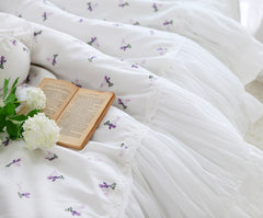 Super Handmade ruffle bedding set Legant designer bedding Romantic lace wedding bedding sets queen size bed cover cotton linen