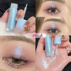 YICKYUE  -  Fantastic Coral Glitter Eye Shadow Liquid Waterproof Diamond Starry River Champagne Blue Liquid Eyeliner Highlight Party Makeup