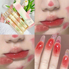 Yickyue Mirror Water Lipstick Jelly Tinted Lip Balm Moisturizing Waterproof Long Lasting Lip Gloss Lip Fade Lip Wrinkles Korean Cosmetic