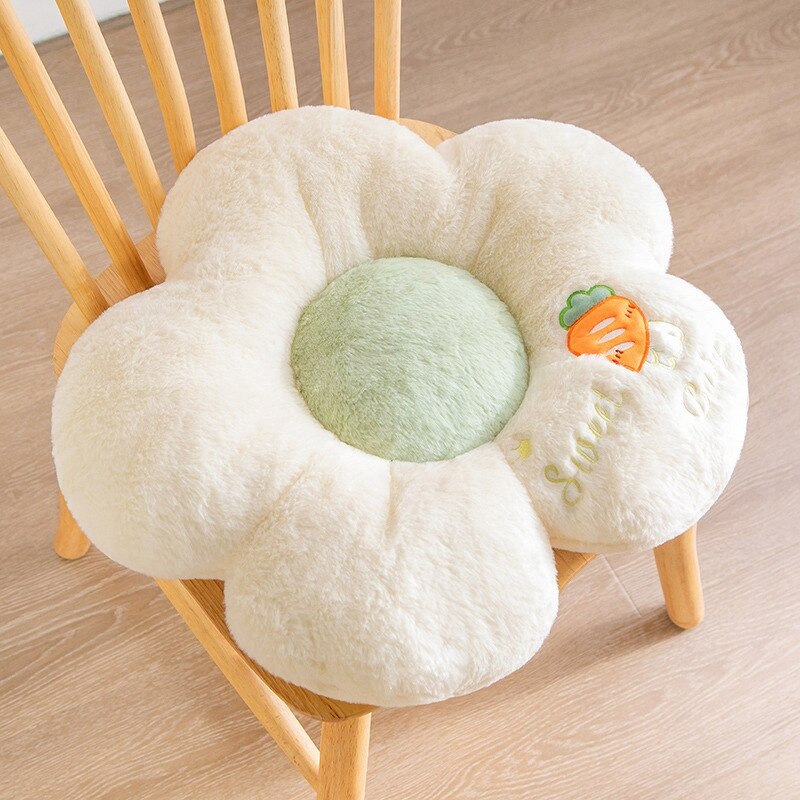 Ins Plush Pillow Bay Window Cute Flower Shaped Pillows Seat Cushions Fruit Printed Cushion Bed For Sofa Bedroom Decorative Mat