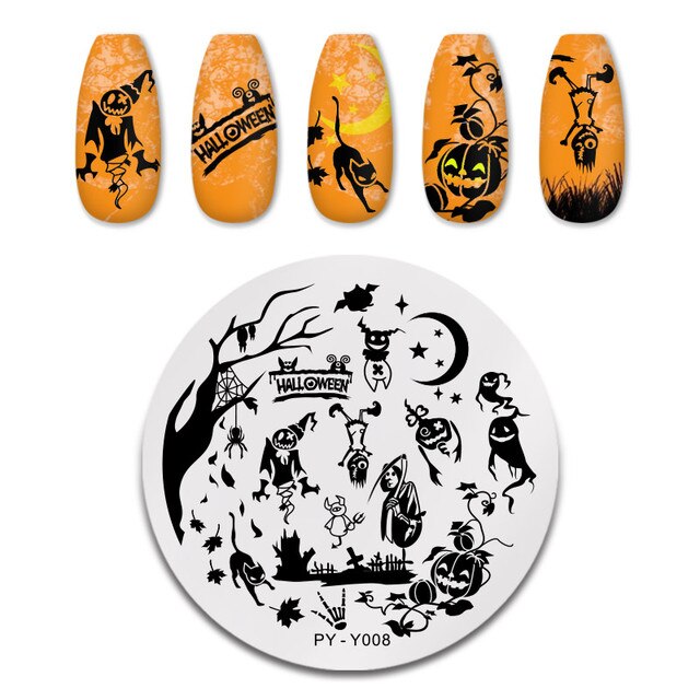 PICT YOU Christmas Festival Ginkgo Leaves Snowflake Pattern Nail Stamping Plates Nail Art Design Plate Stencil Stainless Steel