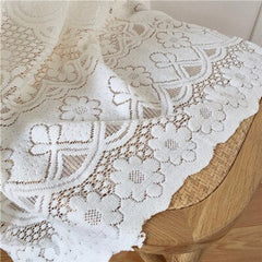 Cutelife Ins Lace White Tablecloth Rectangle Table Cover Picnic Dessert Tablecloth Wedding Art Background Decoration Table Cloth