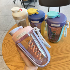 550ml Sport Shaker Bottle with Wire Whisk Balls Protein Powder Mixing Bottle Fitness Gym Shaker Portable Plastic Drinking Bottle