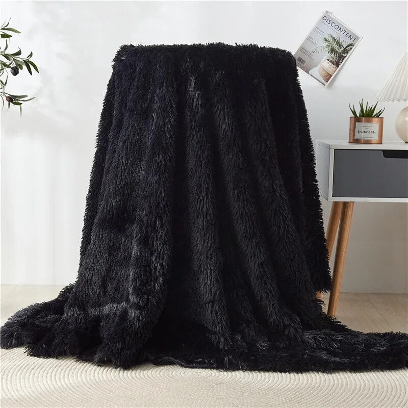 Yickyue Winter Warm Fluffy Fur Sofa Blanket Breathable Couch Chair Bedding Cover Bedspread Tapestry Home Decor