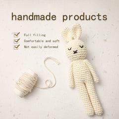 1 Pc 20cm Handmade Rabbit Crochet Wool Doll Animal Stuffed Plush Toy Baby Sleeping Plush Soothing Toy Gifts for Kids Birthday