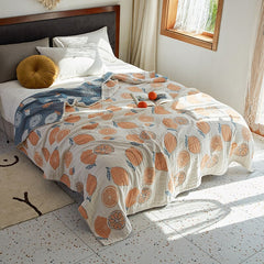 Nordic 100% Pure Cotton Muslin Summer Pure Cotton Office Home Sleeping Sofa Bedding Throw Soft Travel Breathable Gauze Blankets