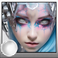 YICKYUE  2pcs Colored Contact Lenses Cosplay Crazy White Contact Lenses Black Anime Eye Lenses Halloween Beauty Makeup Lenses