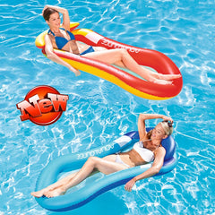 160CM Giant Blue Red Mesh Inflatable Pool Float Lie-on Swimming Ring Beach Pool Summer Party Toys Air Mattress Beach Bed Lounger