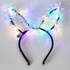 New luminous headband 4.2inch feather rabbit ears concert night toys and Children gifts Halloween hair hoopPlush glow toys