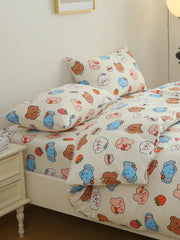 New Spring Summer Pure Cotton Four-Piece Set Beautiful Country Sle Small Flower Print Warm Bedding Duvet Cover eet