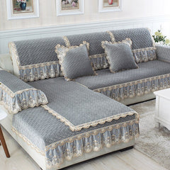 Four Seasons Jacquard Craft Luxury Atmosphere Sofa Cushion Lace Delicate Elegant Non-Slip Sofa Cover Living Room Cushion 1 piece