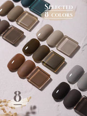 YICKYUE  -  1-8PCS 12ML Mocha Milk Tea Gel Nail Polish 2025 Autumn and Winter Best Seller Romantic Whitening Retro Brown Nail Art Supplies